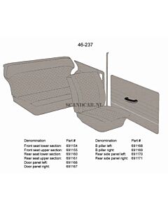 Bekleding PV544 B stijl rechts grijs 49-239