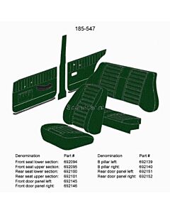Bekleding Amazon 4D achterbankhoes groen rug 1967-1968 185-547
