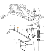 Veerbevestiging Veerschotel Achter 2WD zonder Nivomat Volvo 850 - S70 - V70 - C70
