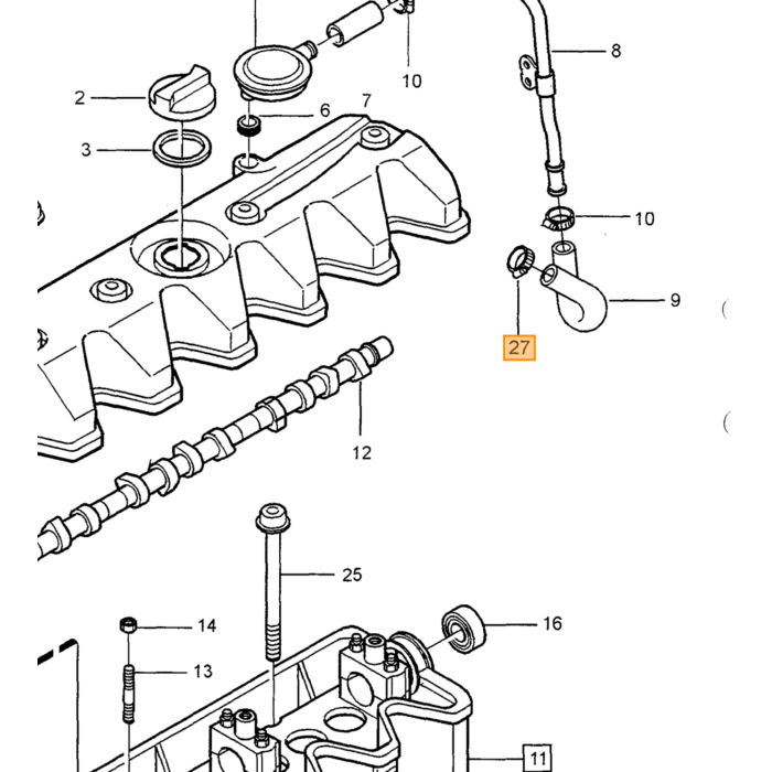 Volvo Anello in rame per linea di mandata K tronic B19E+ Volvo ricambi no 11994