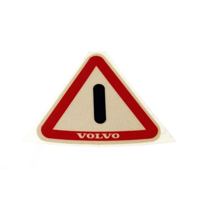 Volvo Sticker portier deur refecterend 140+164 uitroepteken driehoek Volvo onderdeel nr 1203249