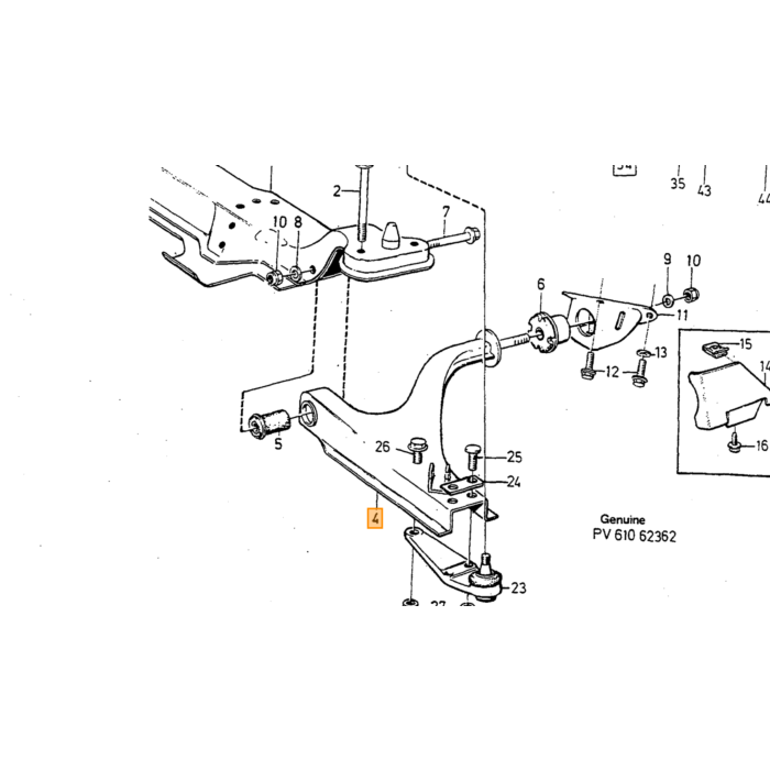 Volvo Braccio Oscillante Inferiore 240+260 Anteriore Sin Volvo ricambi no 1205680
