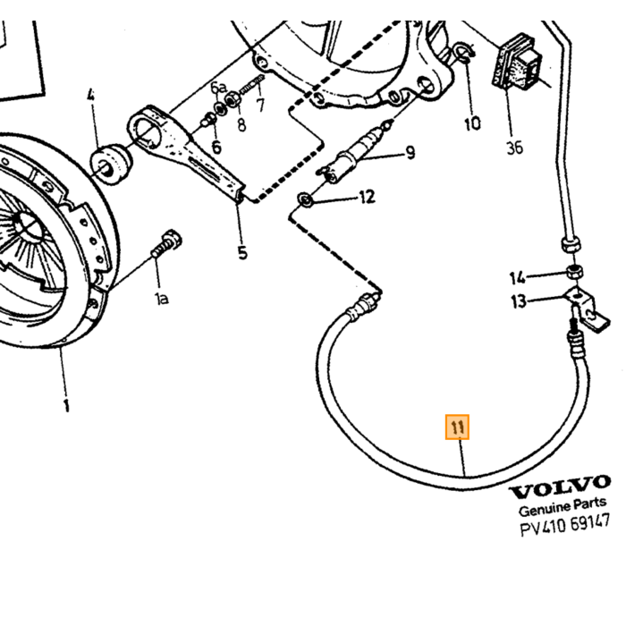 Volvo Pressione attacco per tubo flessibile + 260 + 740 Volvo ricambi no 1206840