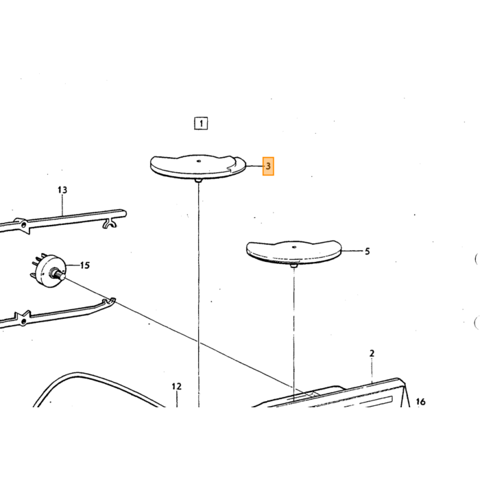 Volvo stelwiel kachel verwarming bediening 240 260 zonder airco temperatuur (1215515  1234348  3522308) Volvo onderdeel nr 1211659