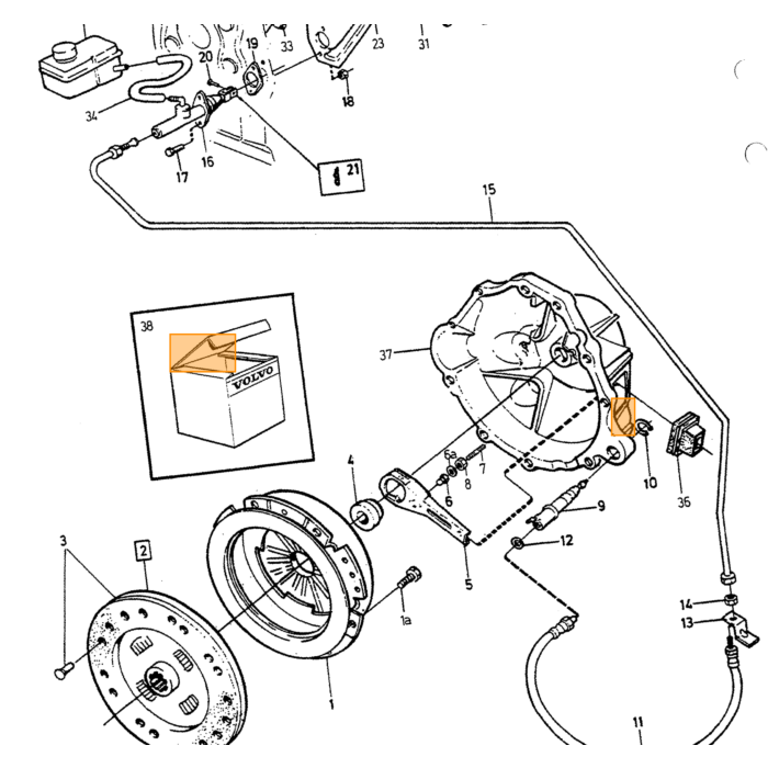 Volvo Koppeling gaffel Amazon B20 + 140 + 240 origineel Volvo Volvo onderdeel nr 1212189