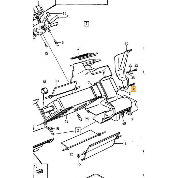 Volvo klem interieur kachelhuis 140 164 240 260 Volvo onderdeel nr 1215438