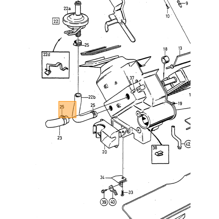 Volvo Vacuum balg 140 164 240 260 met airco kachelsysteem Volvo onderdeel nr 1215465