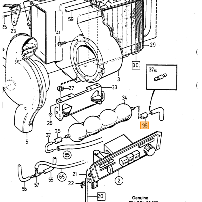 Volvo Connector vacuum systeem  240 940 740 780 960 760 Volvo onderdeel nr 1215591