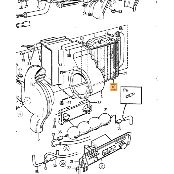 Volvo Radiatore riscaldatore tipo 240+260 con aria condi Volvo ricambi no 1215673
