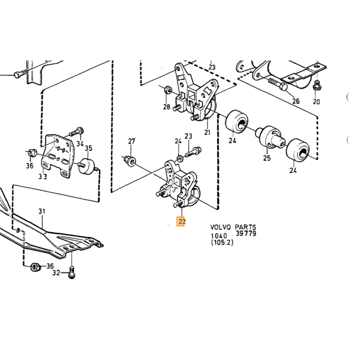 Volvo DIPSTICK Buis automatische versnellingsbak 240  260  740  760  780  940  940 SE  960  AW71 AW70 oliepeilbuis Volvo onderdeel nr 1220295