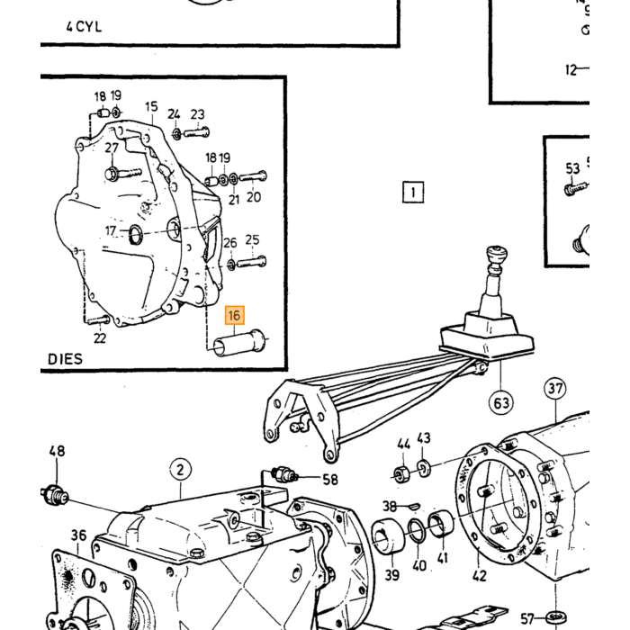 Volvo Riduttore a manicotto scorrevole M45+M46+M47 240 B Volvo ricambi no 1220376