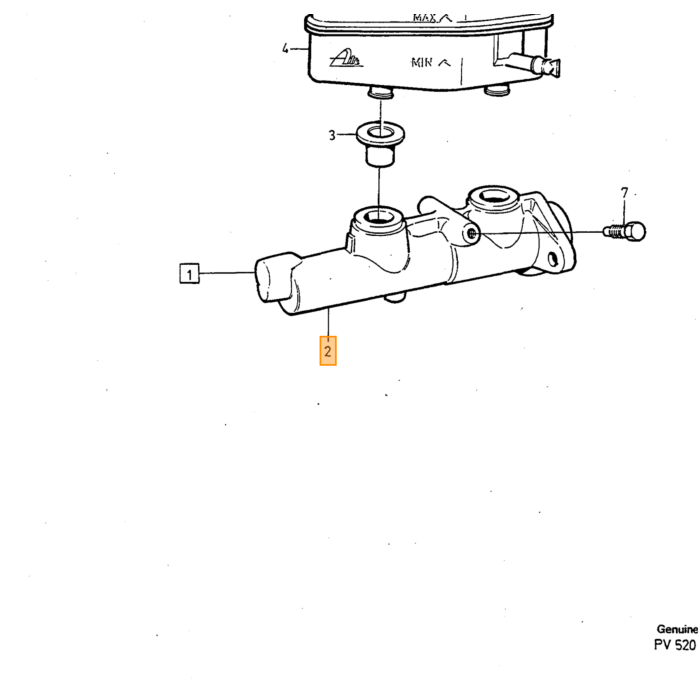 Volvo Serbatoio freno in gomma 240+260+740 (necessari 2 Volvo ricambi no 1221713