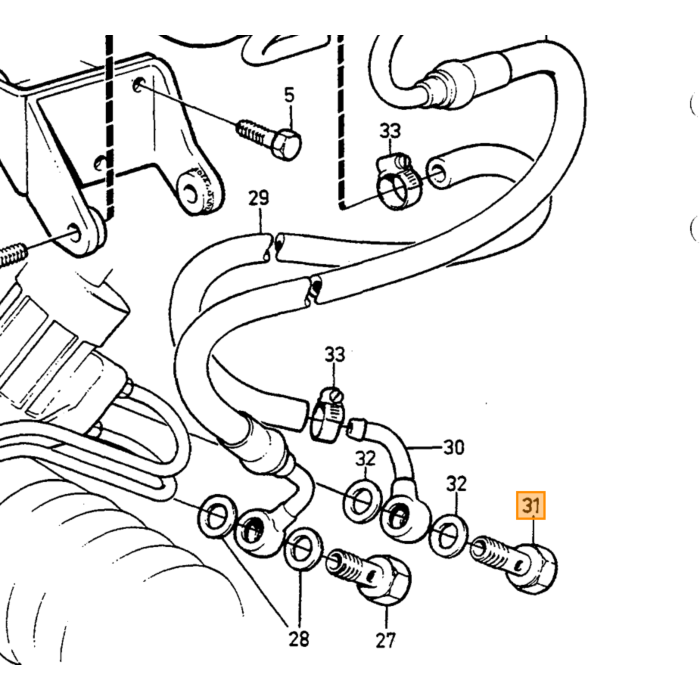 Volvo Tubo pressione tubo ritorno servosterzo 240+260 al Volvo ricambi no 1228399