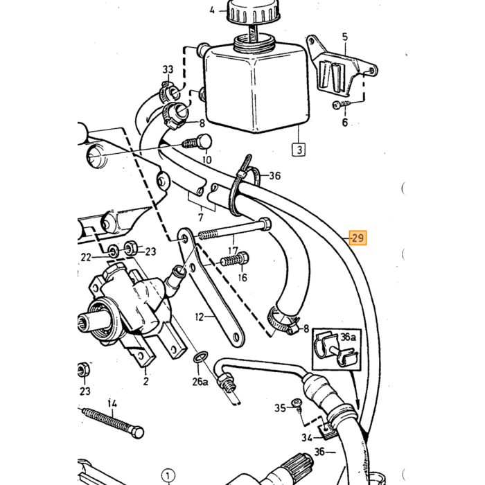 Volvo Tubo pressione tubo ritorno servosterzo 240+260 al Volvo ricambi no 1228399