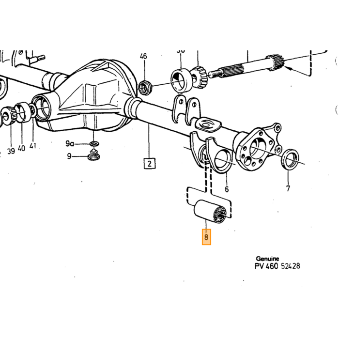 Volvo Assale posteriore Silentbloc 240 242 244 245 Volvo ricambi no 1229628