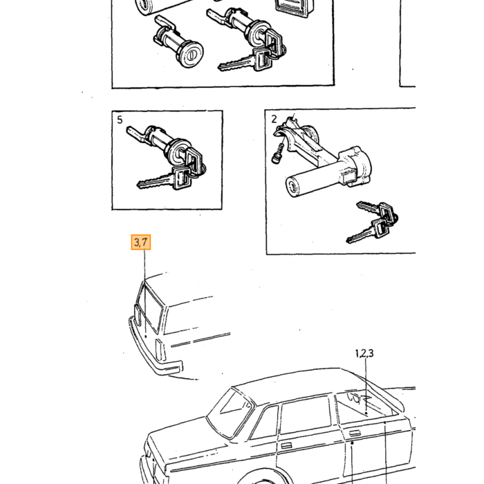 Blocco di collegamento Volvo per portellone posteriore 240 245 5 porte 260 5 porte 1980-1993, numero di parte Volvo 1246381