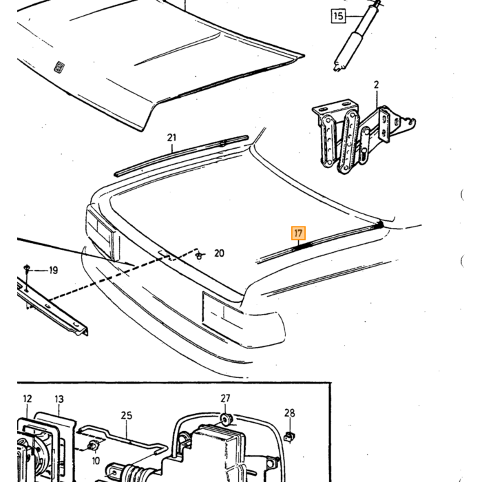 Volvo Cassa in gomma 242+244+262 240 260 berlina 4 porte Volvo ricambi no 1246650