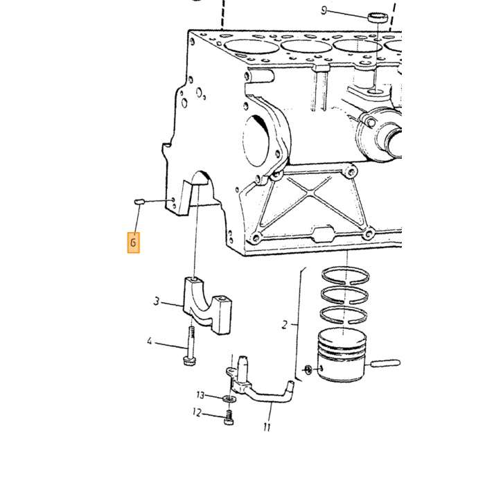 Volvo perno testa cilindro 240 260 740 760 diesel Volvo pezzo nr 1257005