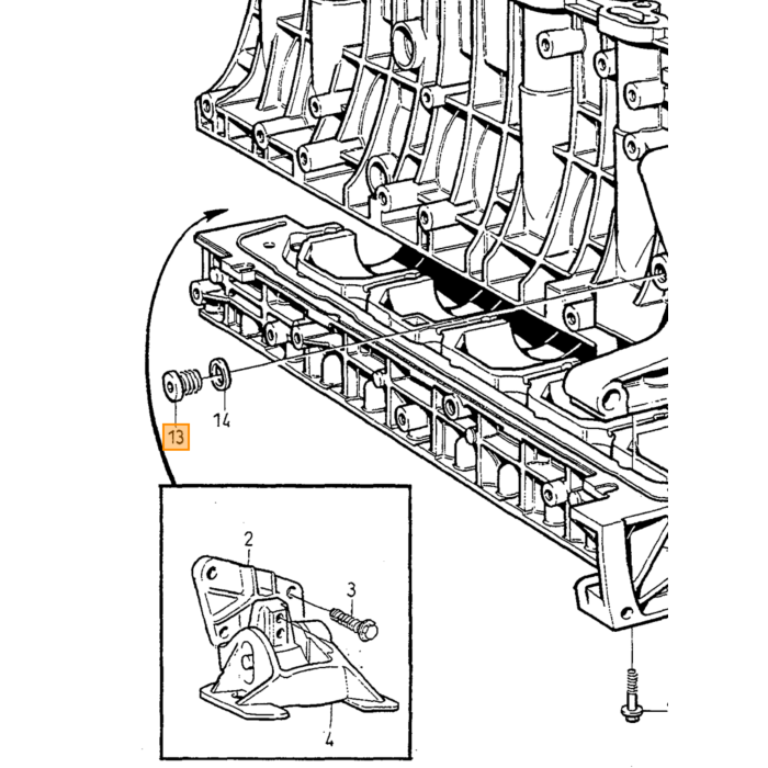Volvo perno testa cilindro 240 260 740 760 diesel Volvo pezzo nr 1257005
