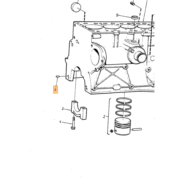 Volvo perno testa cilindro 240 260 740 760 diesel Volvo pezzo nr 1257005