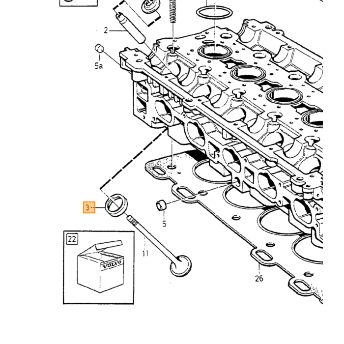 Guarnizione tappo di riempimento olio Volvo per 240 740 760 780 850 940 960 S70 V70 (-2000) S80 S60 diesel d24 D5252t, pezzo di ricambio Volvo nr 1257296