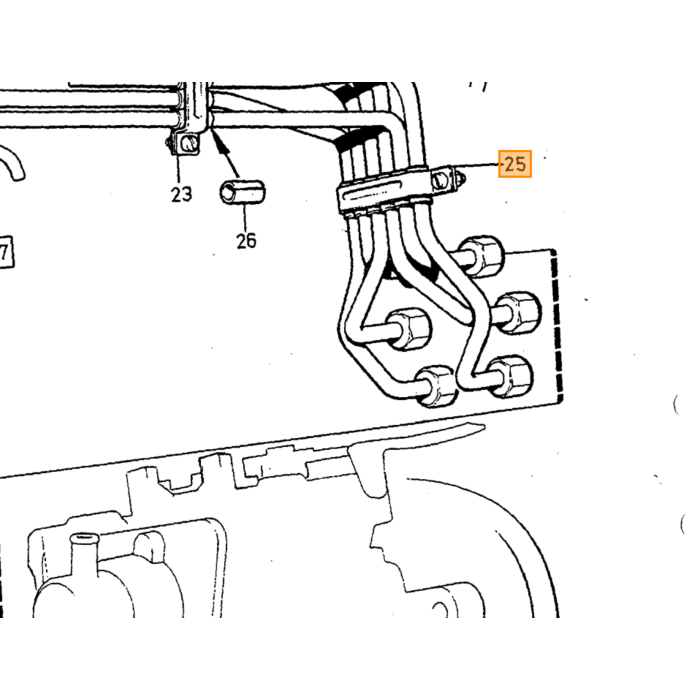 Tubo del carburante Volvo, pezzo Volvo nr 1257388