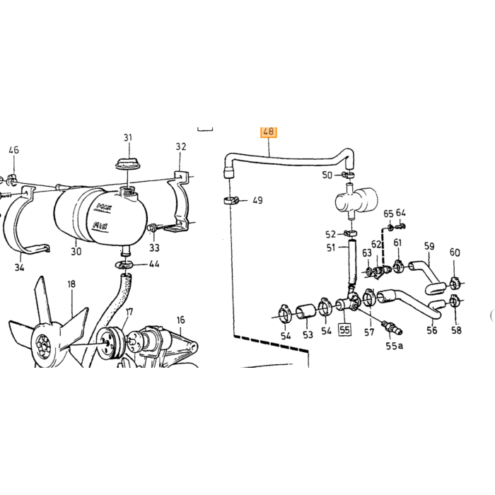 Volvo Tubo flessibile radiatore 240 + 260 + 740 86-diese Volvo ricambi no 1257446