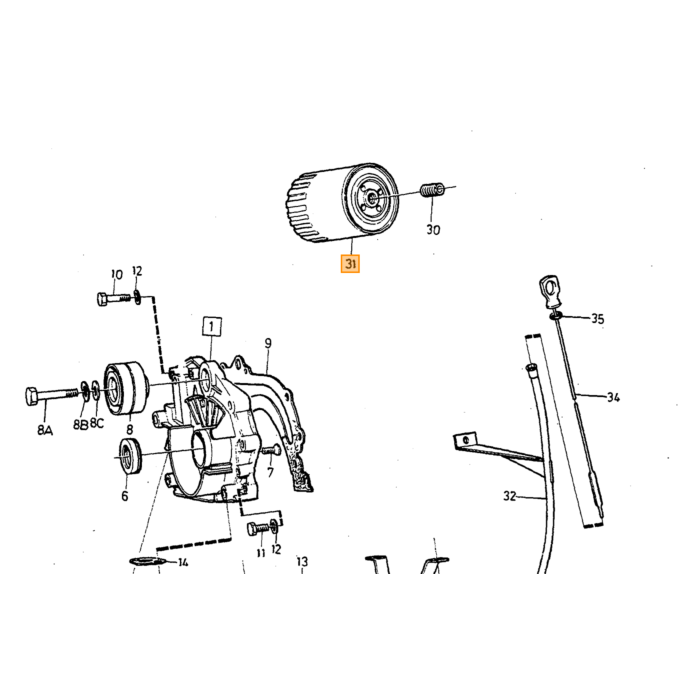 Volvo Filtro olio diesel D24 240+260+740+940 Volvo ricambi no 1257492