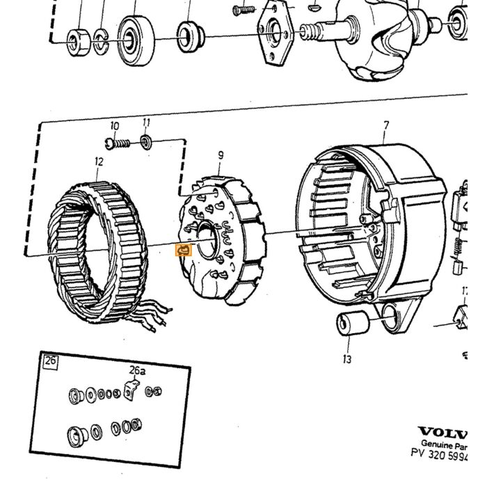 Pompa dell'acqua Volvo Lager D24 diesel 240+740+760+780+940+960 numero di parte Volvo 1257795