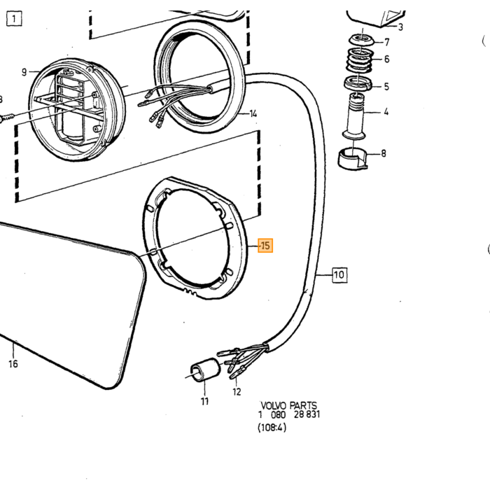 Listello decorativo Volvo a sinistra, pezzo Volvo nr 1268340