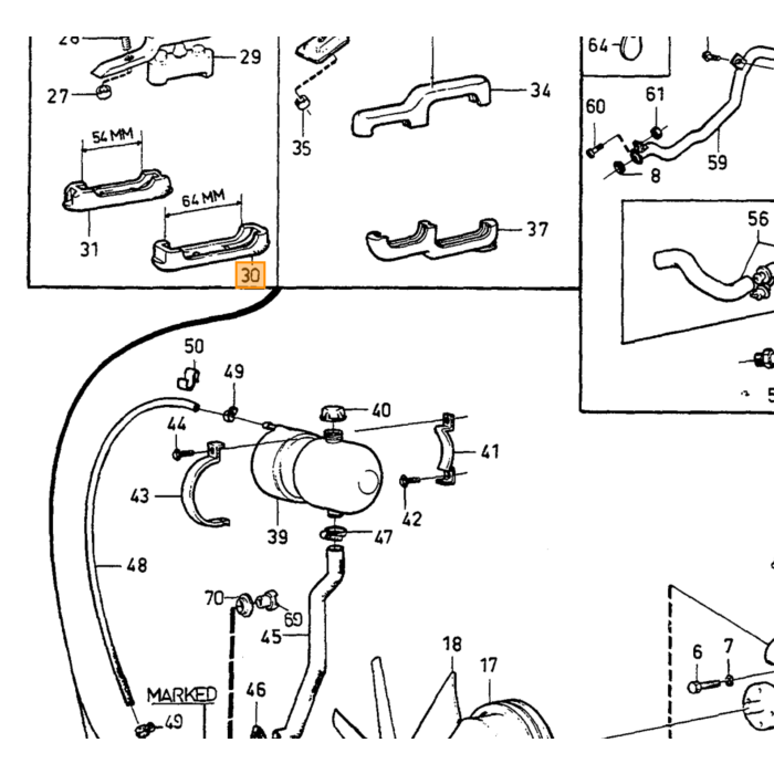Guarnizione di uscita acqua di raffreddamento Volvo per 240 260 760 780 B27 b28 tutte le versioni, numero di parte Volvo 1271509