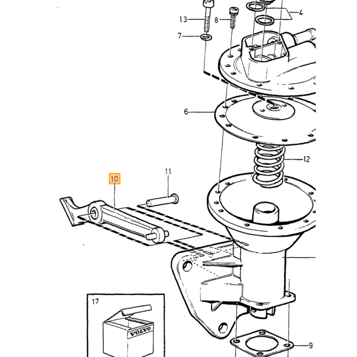 Volvo Dop reservoir hoofdremcilinder 240+740 nr 1330799+1330800+3530972 Volvo onderdeel nr 1272107