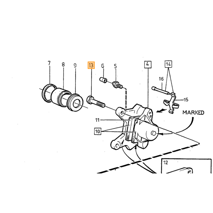 Volvo Bullone Portapinza Freno Anteriore Volvo 740 - 760 Volvo ricambi no 1273210
