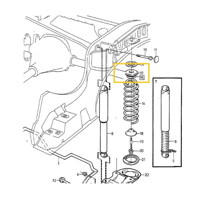 Anello distanziatore per molla posteriore superiore Volvo 740 760 940 960 veicoli con asse rigido, numero di parte Volvo 1273754