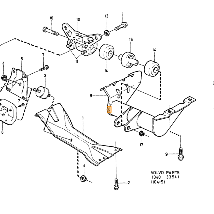 Volvo versnellingsbak balk Volvo onderdeel nr 1273941