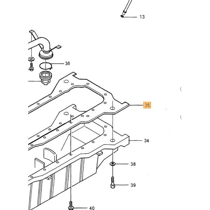 Tubo dell'olio Volvo per tipo Volvo 850: tipo motore Volvo C70 (-2005): Numero motore tipo motore Volvo S70 V70 V70XC (-2000): Numero motore tipo Volvo pezzo nr 1275205 per Volvo