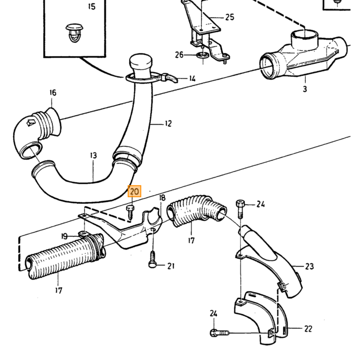 Volvo Filtro aria 760 -1988 B28A+B28E Volvo ricambi no 1276389