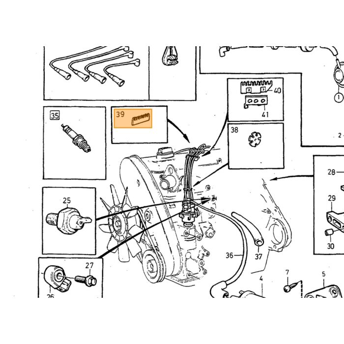 Supporto cavo candela Volvo 240+740+760+780+940+960 (1266019) pezzo Volvo nr 1276710