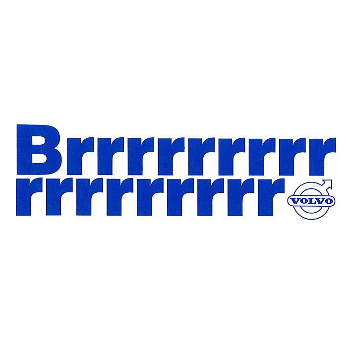 Sticker Brrrrrrrrrrrr blauw op wit