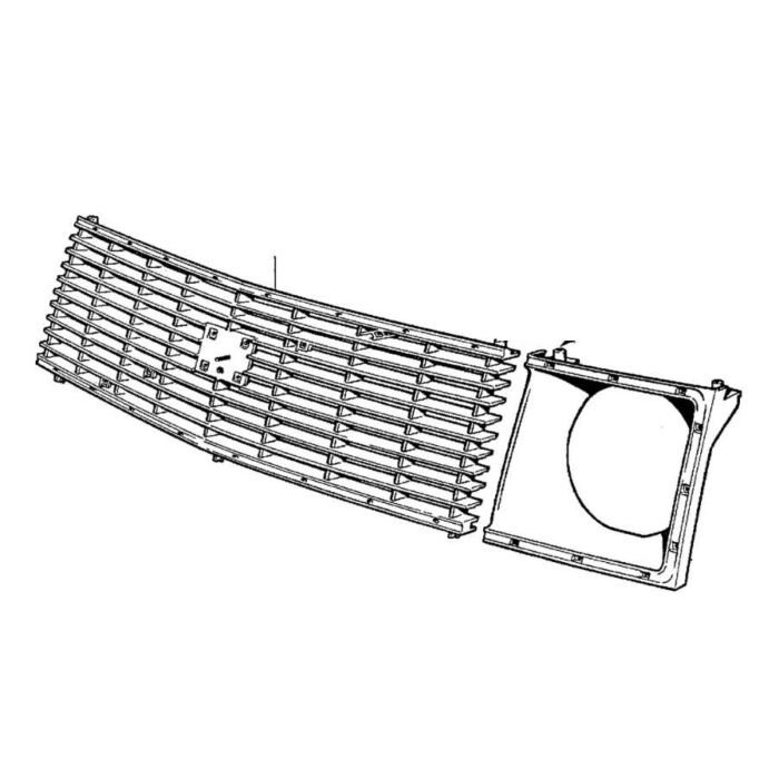 Cornice del faro Volvo lato sinistro, bordo nero 1978 240 rotondo, pezzo Volvo nr 1304089