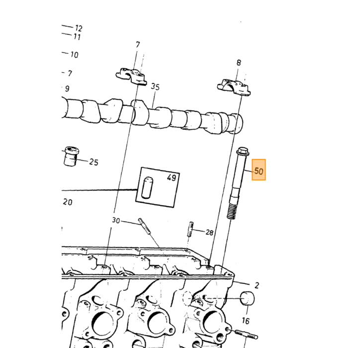 Volvo Bullone testa bullone B19+B21+B23+B200+B230 14mm x Volvo ricambi no 1306341