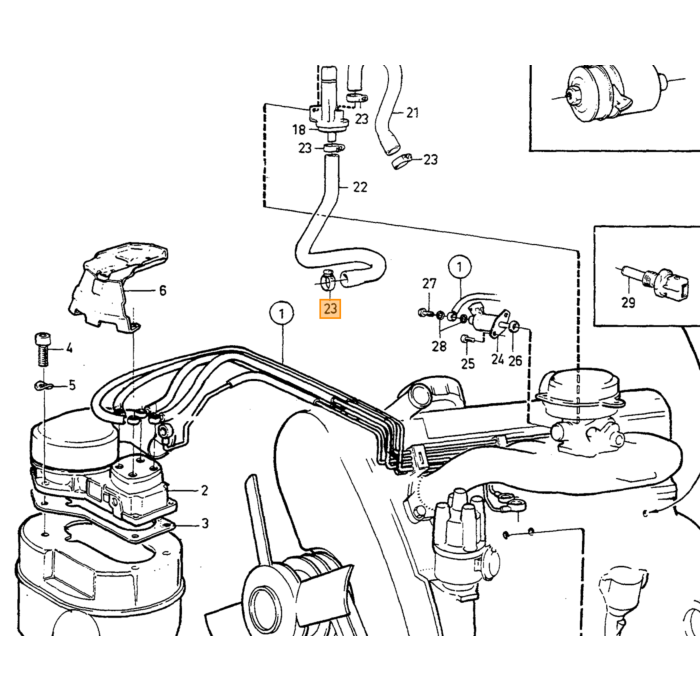 Distributore di carburante Volvo, pezzo Volvo nr 1306360