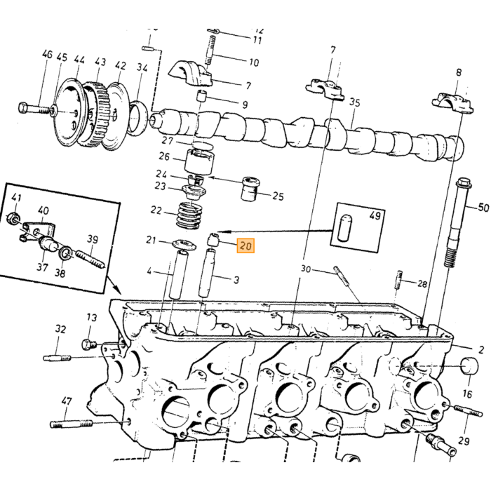 Volvo Valvola in gomma B20+B30+B230+B19+B21+B23 Volvo ricambi no 1306630