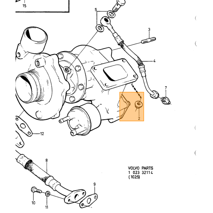 Tubo dell'olio Volvo, pezzo Volvo nr 1306905