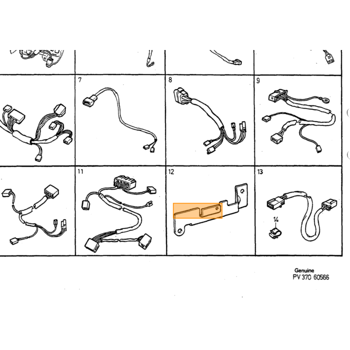 Isolatore Volvo per fascio di cavi, copertura tubo per Volvo 240 260 262 740 760 780 850 940 960 S90 V90 (-1998) Numero di parte Volvo 1307049