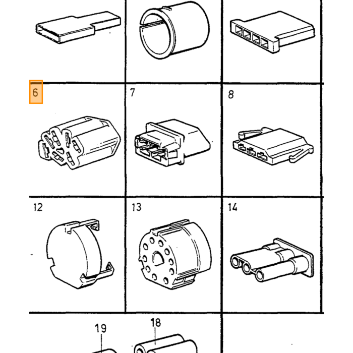 Portacavo di isolamento Volvo per connettore a 7 poli 240 260 740 760 780 940 940 SE 960 S90 V90 -1991. 1992-. 940. 940SE. 960. Numero di parte Volvo 1307600.