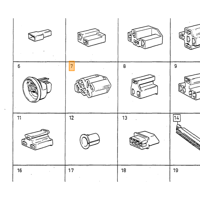 Portacavo di isolamento Volvo per connettore a 7 poli 240 260 740 760 780 940 940 SE 960 S90 V90 -1991. 1992-. 940. 940SE. 960. Numero di parte Volvo 1307600.