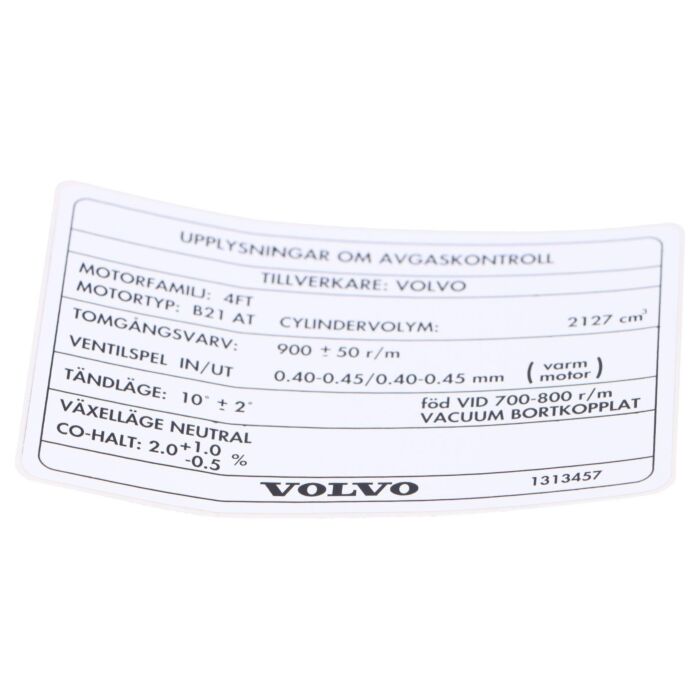 Adesivo Volvo, pezzo Volvo nr 1313457