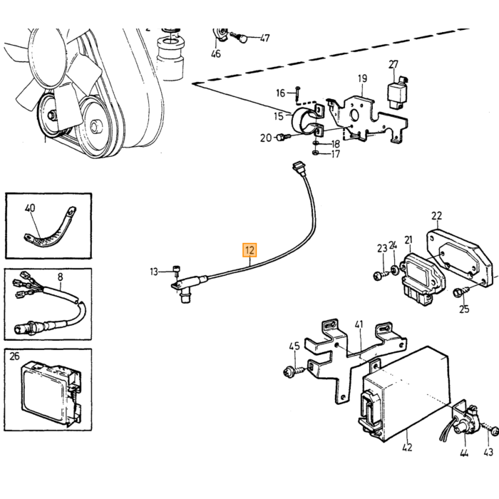 Volvo Sensore di velocità (PMS) B200+B23 ET+B230ET (0261 Volvo ricambi no 1317030