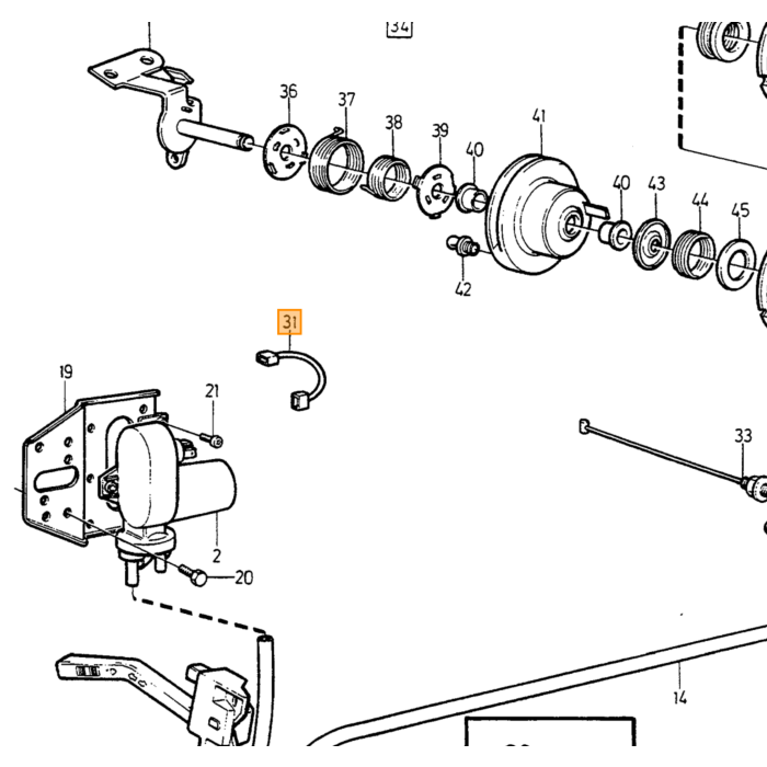 Parte del cablaggio Volvo 740 760 controllo di crociera, parte Volvo nr 1323359